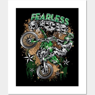 GREEN FEARLESS BIKER Posters and Art